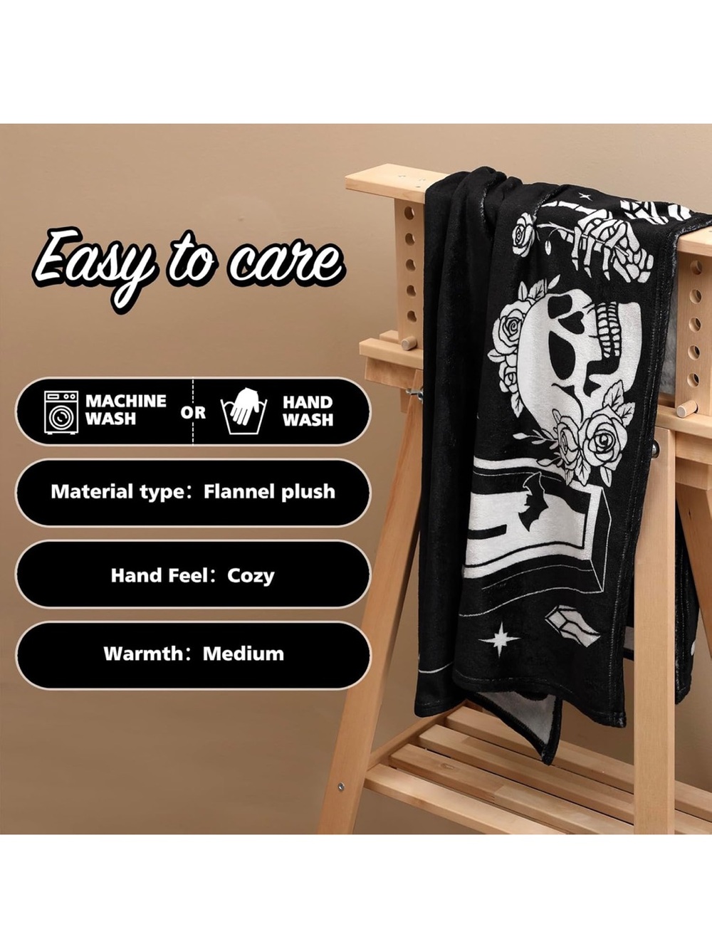 Gothic Baby Monthly Milestone Blanket, 40" X 50" - Picture 5 of 6